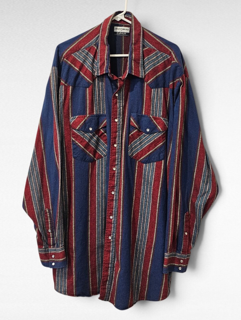 Vintage Karman Silver Collection Pearl Snap Western Shirt 3XT